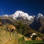 Ghandruk village with Annapurna South Nepal