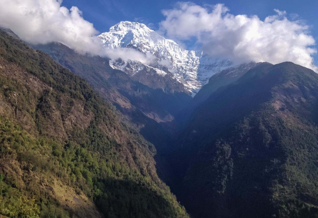 AdobeStock_121542251 Annapurna, Machapuchare, mountain from Chhomrong village, Ghandruk, Nepal