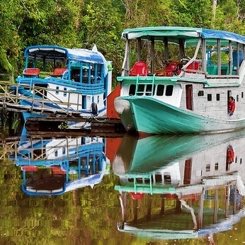 River boats, Tanjung Puting National Park Borneo