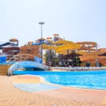 Aquapark . Family holiday. Clean pools. Slides into the water.. Russia, Anapa July 14, 2019