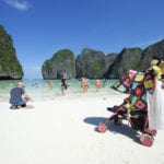 dreamstime_m_52588992 Maya Bay Thailand Family Tourists with Stroller