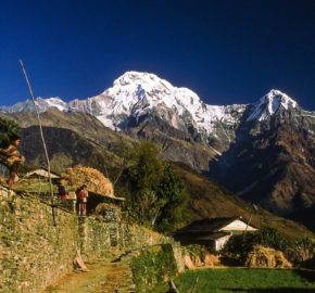 Ghandruk village with Annapurna South Nepal
